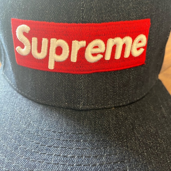 Supreme Dark Blue Hat with Red Logo NWOT - Picture 3 of 11